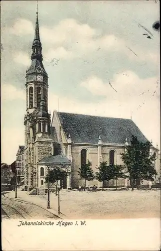 Ak Hagen in Westfalen, Johanniskirche, Außenansicht