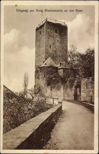 Ak Blankenstein an der Ruhr Hattingen, Burg Blankenstein, Eingangsportal
