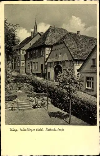 Ak Bad Iburg, Blick in die Rathausstraße mit Gärten