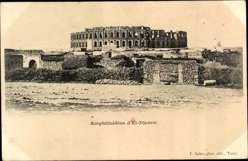 Ak El Djem Tunesien, Amphitheater, le Colisee