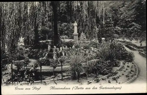 Ak Steyl Venlo Limburg Niederlande, Missionshaus, Partie aus den Gartenanlagen
