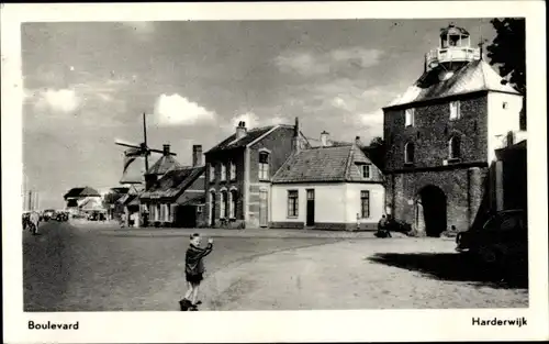 Ak Harderwijk Gelderland, Boulevard, Windmühle