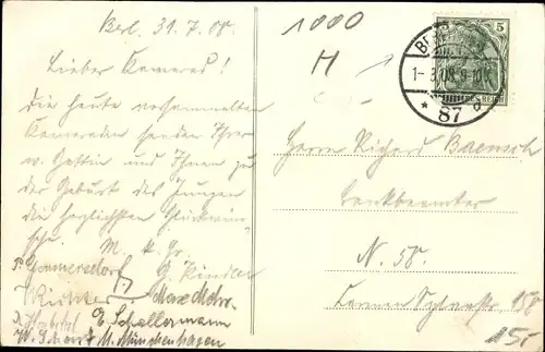 Ak Berlin, Verein ehemaliger Angehöriger der Jugendwehr, 3. November 1907