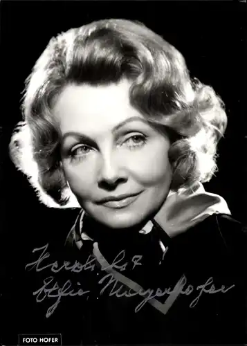 Foto Schauspielerin Elfie Mayerhofer, Portrait, Autogramm