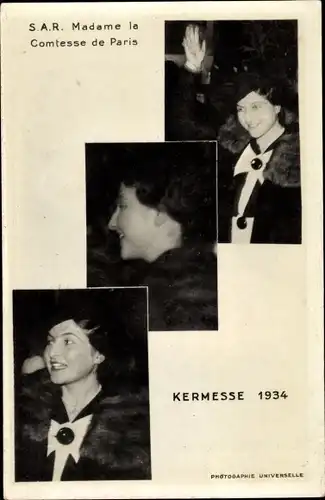 Ak Madame la Comtesse de Paris, Kermesse 1934
