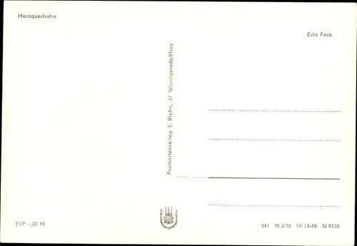 Ak Deutsche Eisenbahn, Dampflok, Harzquerbahn