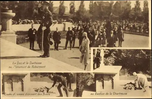 Ak Le Duc et la Duchesse au Monument de Robermont, Bastion de la Chartreuse