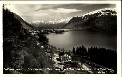 Ak Zell am See in Salzburg, Steinernes Meer von Hotel Pension Seespitz aus