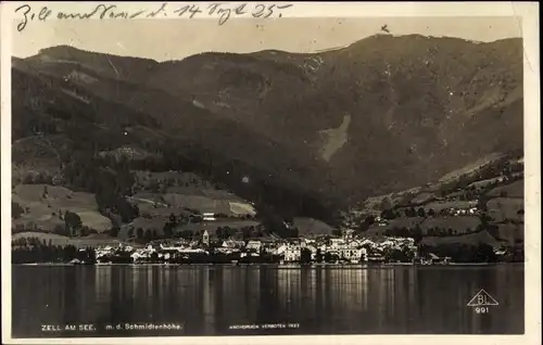 Ak Zell am See in Salzburg, Panorama mit Schmittenhöhe