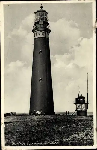 Ak Texel Nordholland Niederlande, De Cocksdorp, Vuurtoren