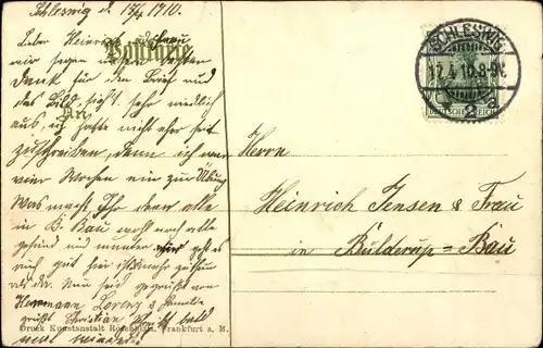 Muschel Litho Schleswig an der Schlei, Bahnhof, Untiedt's Hotel