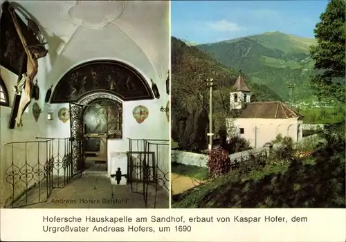 Ak Sankt Leonhard in Passeier San Leonardo in Passiria Südtirol, Hofersche Hauskapelle am Sandhof