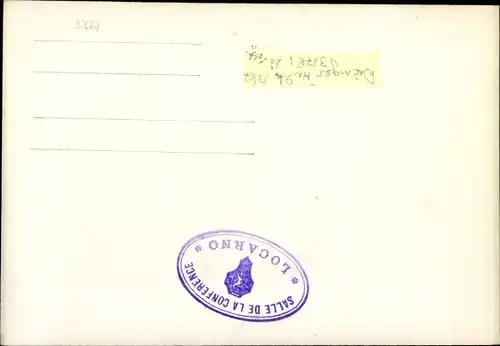 Foto Ak Locarno Kt. Tessin Schweiz, Salle de la Conference, Wanduhr