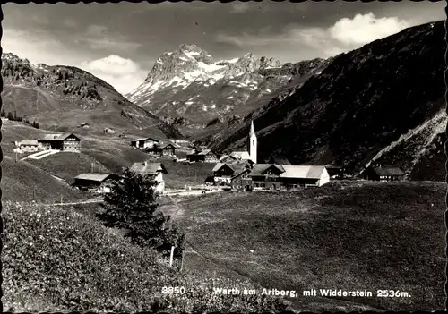 Ak Warth am Arlberg Vorarlberg, Panorama mit Widderstein