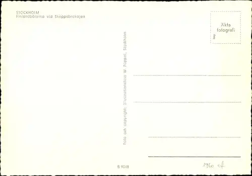 Ak Stockholm Schweden, Finlandbatarna, Skeppsbrokajen