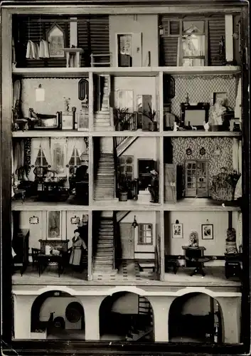 Ak Basel Bâle Stadt Schweiz, Historisches Museum, Puppenhaus