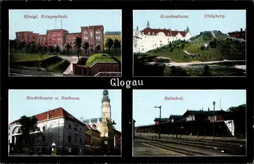 Ak Glogau Schlesien, Königl. Kriegsschule, Uhligberg