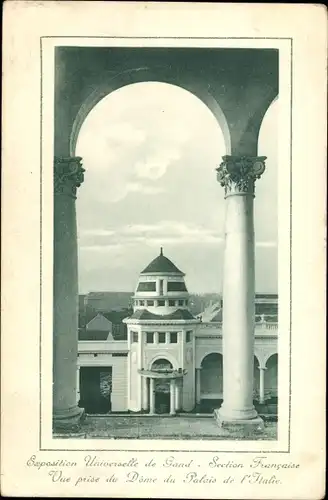Ak Gand Gent Ostflandern, Exposition Internationale 1913, Section Francaise, Dom du Palais
