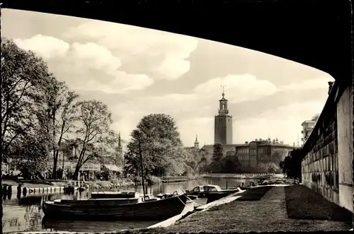 Ak Stockholm Schweden, Klarastrand och Stadshuset