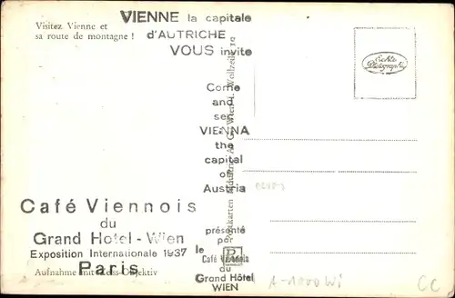 Ak Wien 19 Döbling Österreich, Kahlenberg, Terrasse