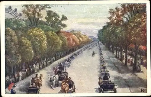 Ak Wien 2 Leopoldstadt, Prater, Hauptallee