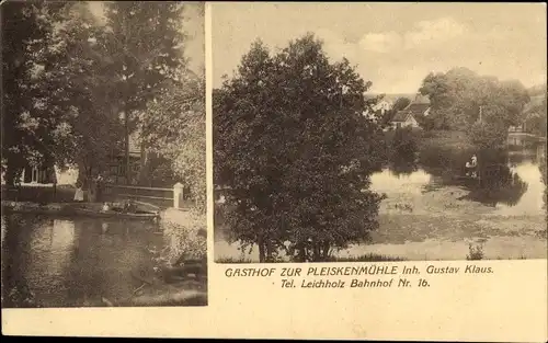 Ak Drzewce Leichholz Ostbrandenburg, Gasthof zur Pleiskenmühle