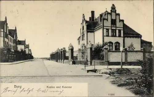 Ak Burg bei Magdeburg, Kasino und Kaserne
