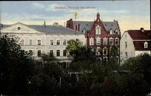 Ak Gnadau Barby an der Elbe, Pensionat und Seminar