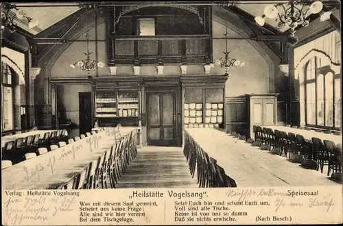 Ak Gommern Sachsen Anhalt, Heilstätte Vogelsang, Speisesaal