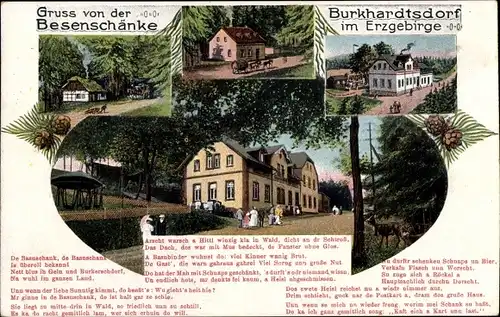 Ak Burkhardtsdorf im Erzgebirge, Besenschänke