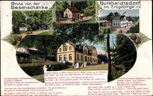 Ak Burkhardtsdorf im Erzgebirge, Besenschänke