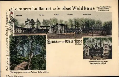 Ak Dölauer Heide Halle an der Saale, Soolbad Waldhaus, Kurhaus