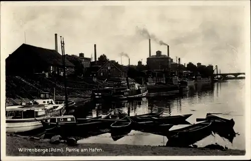 Ak Wittenberge an der Elbe Prignitz, Partie am Hafen