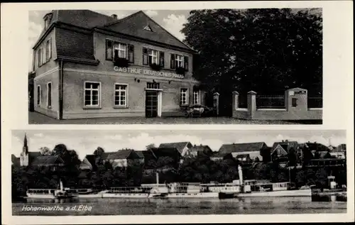 Ak Hohenwarthe Möser in Sachsen Anhalt, Gasthof Deutsches Haus, Elbdampfer