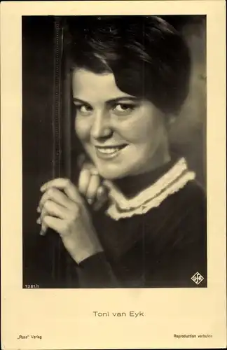 Ak Schauspielerin Toni van Eyk, Portrait