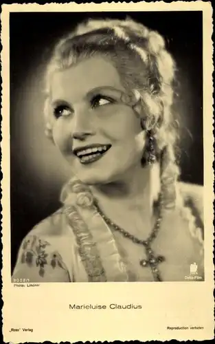 Ak Schauspielerin Marieluise Claudius, Portrait, Ross Verlag 9022 1