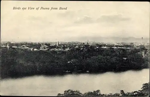 Ak Pune Poona Indien, Birds eye View from Bund