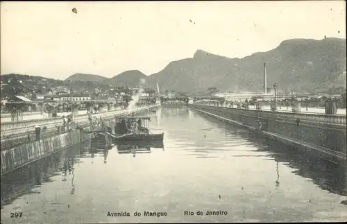 Ak Rio de Janeiro Brasilien, Avenida do Mangue, Kanal
