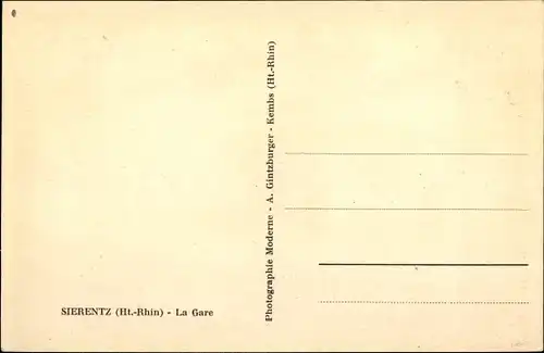 Ak Sierentz Sierenz Elsass Haut Rhin, La Gare, Bahnhof, Gleisseite