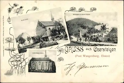 Ak Obersteigen Wangenbourg Engenthal Wangenburg Elsass Bas Rhin, Wirtschaft, Kirche