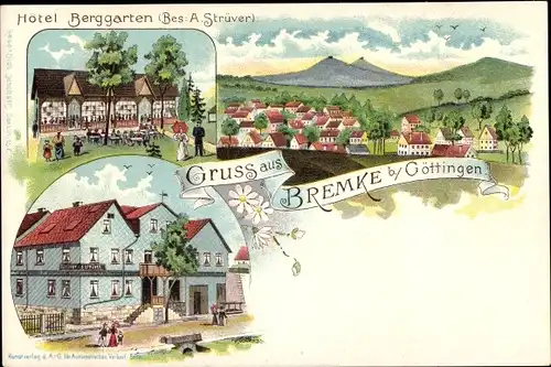 Litho Bremke Gleichen Landkreis Göttingen, Hotel Berggarten, Totalansicht