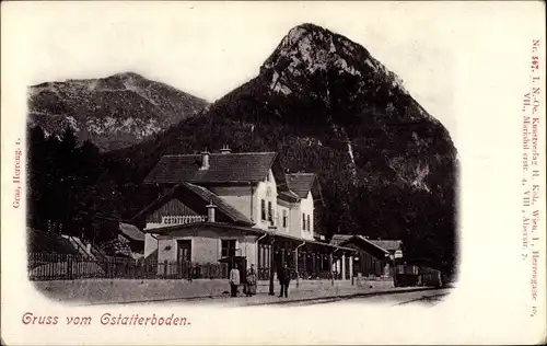 Ak Gstatterboden Steiermark, Bahnhof