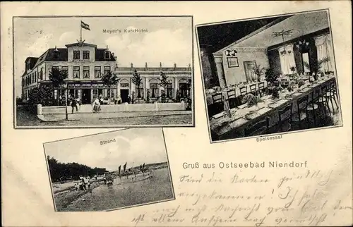 Ak Ostseebad Niendorf Timmendorfer Strand, Meyer's Kurhotel, Strand, Speisesaal