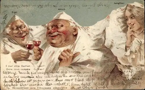 Ak Kanton Bern, Eiger, Mönch, Jungfrau, Berggesichter, F. Killinger