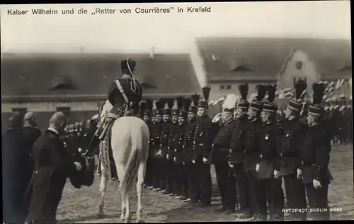 Ak Krefeld am Niederrhein, Kaiser Wilhelm II und die Retter von Courrieres