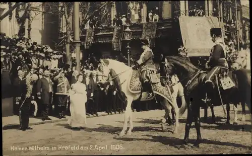 Ak Krefeld am Niederrhein, Kaiser Wilhelm II, Empfang 1906