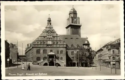 Ak Plauen im Vogtland, Altmarkt mit Rathaus
