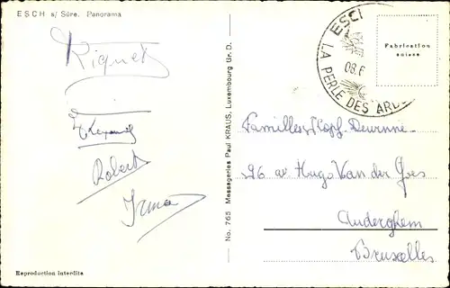 Ak Esch sur Sure Esch an der Sauer Luxemburg, Panorama