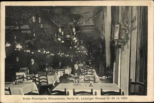 Ak Berlin Mitte, Rheinische Winzerstube, Innenansicht, Gäste