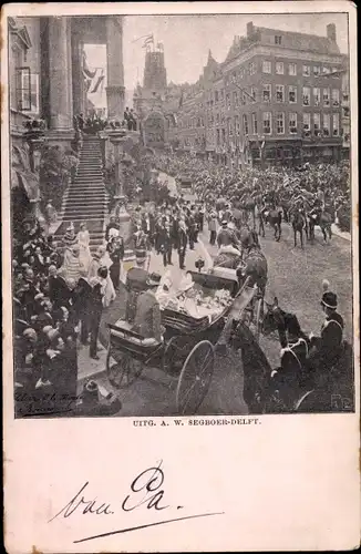 Ak Rotterdam Südholland Niederlande, Segboer Delft, Kutsche